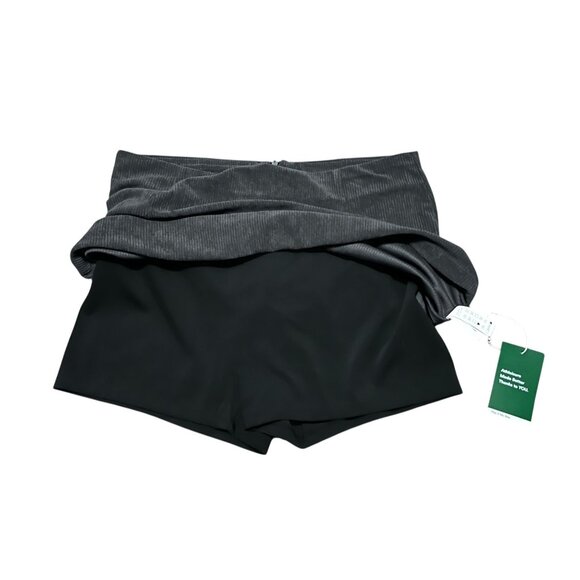 Halara High Waisted Corduroy Casual Skirt with Shorts Sz Large Gray Invisible Zi - Picture 7 of 7